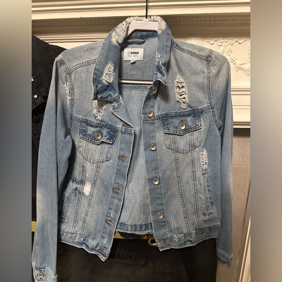🛍️Bundle Two Ci Sono Denim Collection Blue Denim Jacket and Black Denim Jacket - Picture 2 of 5